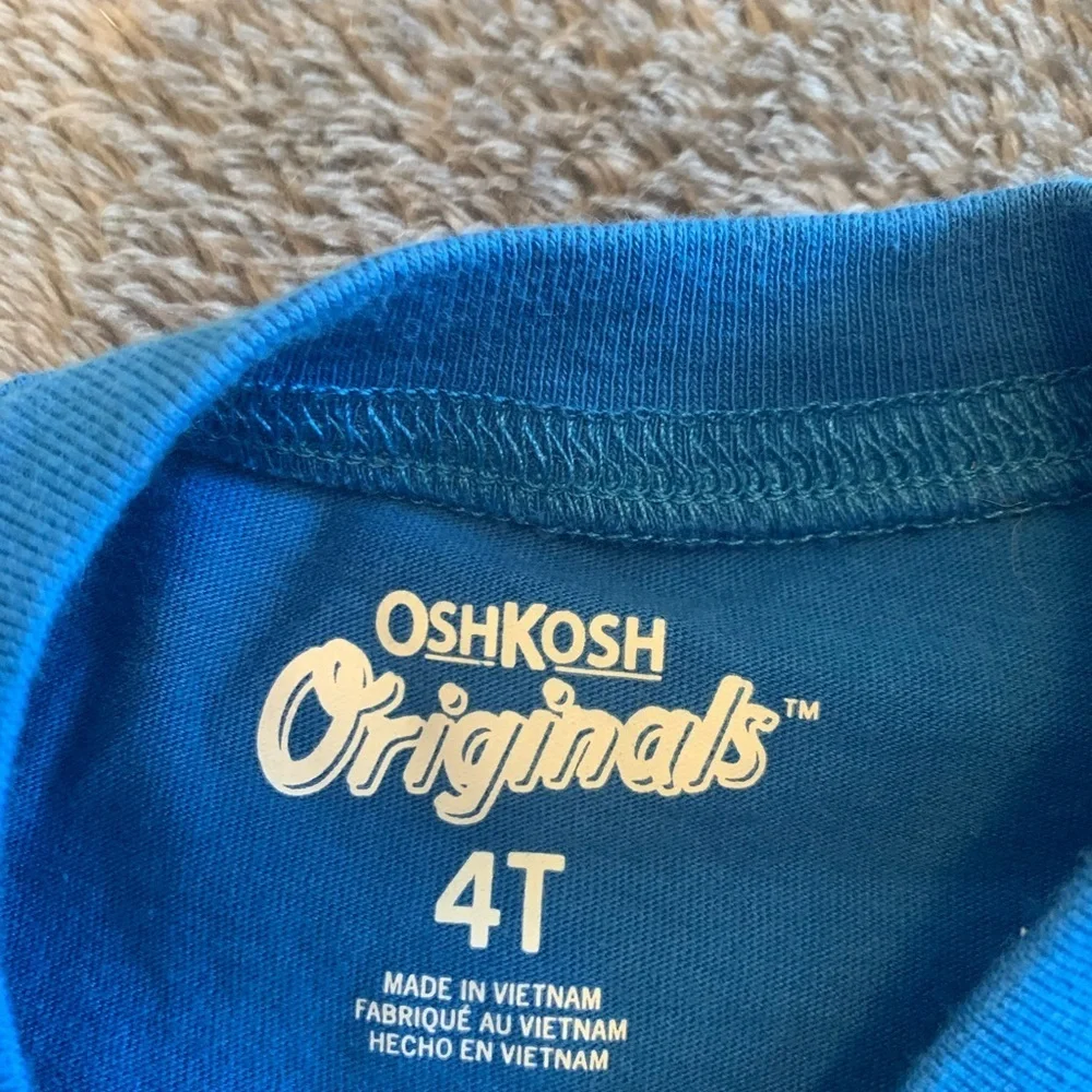 OshKosh B'gosh Blue and Yellow Long Sleeve Dinosaur Tee